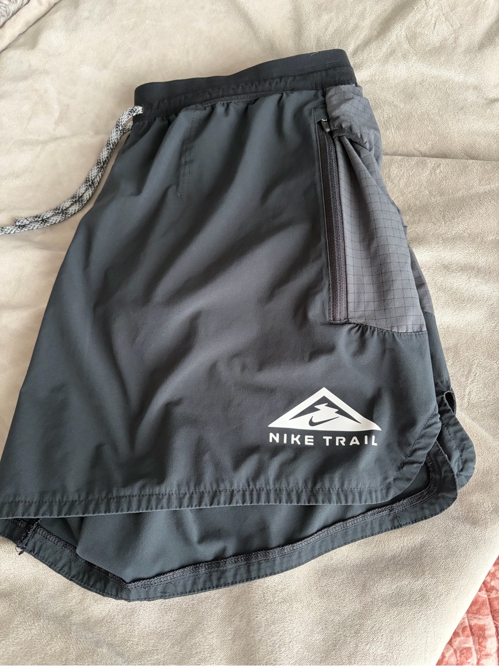 Nike Women's Dark Gray and Black Trail Running Shorts
